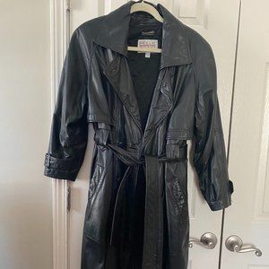 Women's Wilson's Black Full-Length Leather Coat w/Thinsulate lining - Petite Med